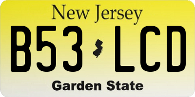NJ license plate B53LCD