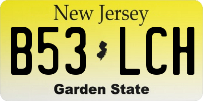 NJ license plate B53LCH