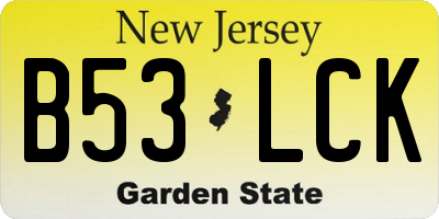 NJ license plate B53LCK