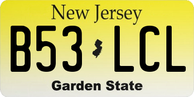 NJ license plate B53LCL