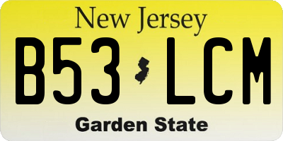NJ license plate B53LCM