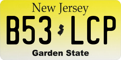 NJ license plate B53LCP