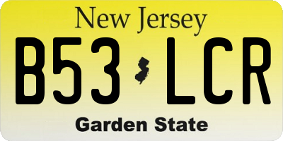 NJ license plate B53LCR