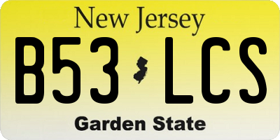 NJ license plate B53LCS