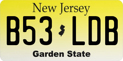 NJ license plate B53LDB