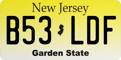 NJ license plate B53LDF