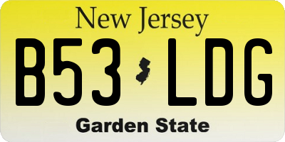 NJ license plate B53LDG