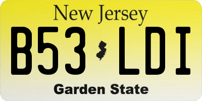 NJ license plate B53LDI