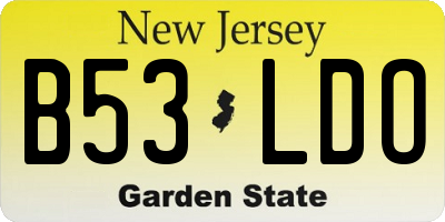 NJ license plate B53LDO