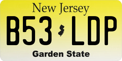NJ license plate B53LDP