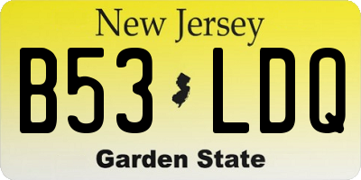 NJ license plate B53LDQ