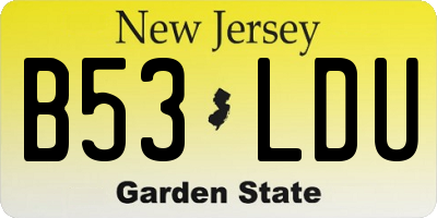 NJ license plate B53LDU