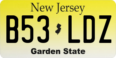 NJ license plate B53LDZ
