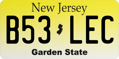 NJ license plate B53LEC