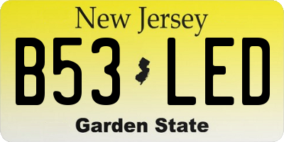 NJ license plate B53LED