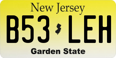 NJ license plate B53LEH