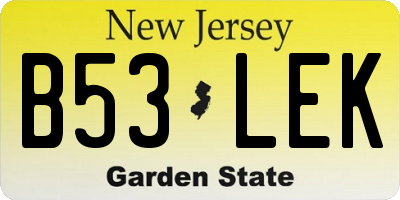 NJ license plate B53LEK