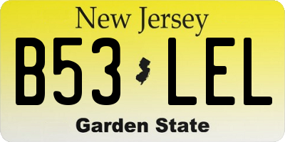 NJ license plate B53LEL