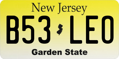 NJ license plate B53LEO