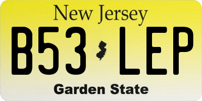 NJ license plate B53LEP