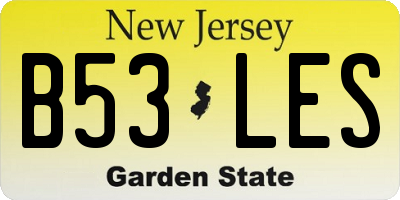 NJ license plate B53LES