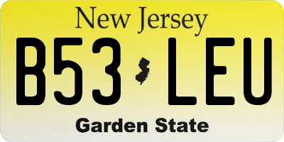 NJ license plate B53LEU