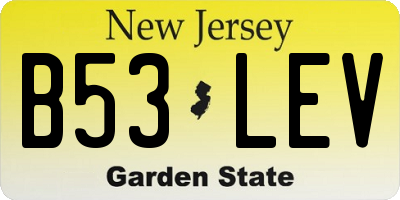 NJ license plate B53LEV
