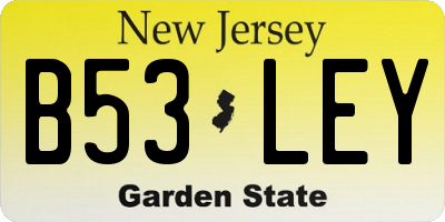 NJ license plate B53LEY
