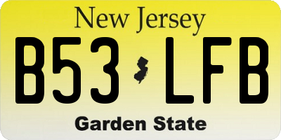 NJ license plate B53LFB