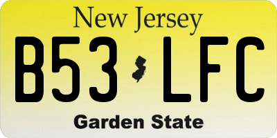 NJ license plate B53LFC