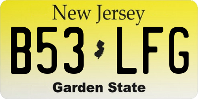 NJ license plate B53LFG
