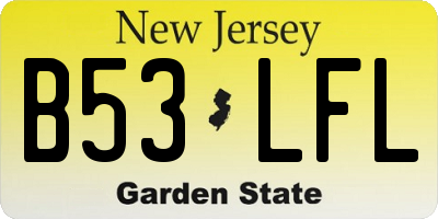 NJ license plate B53LFL