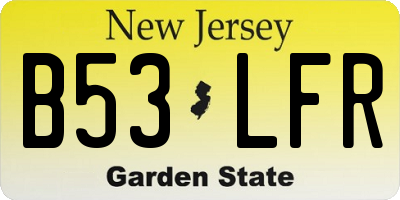 NJ license plate B53LFR