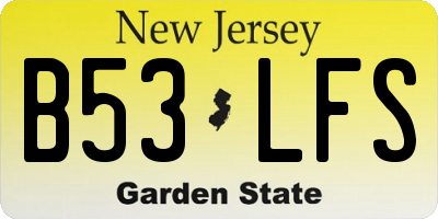 NJ license plate B53LFS