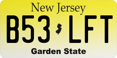 NJ license plate B53LFT