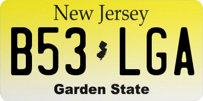 NJ license plate B53LGA