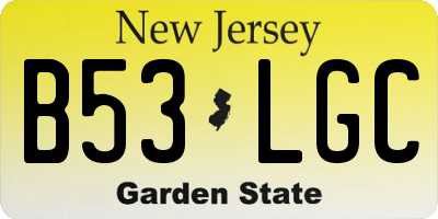 NJ license plate B53LGC