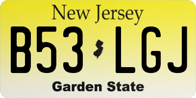 NJ license plate B53LGJ