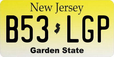 NJ license plate B53LGP