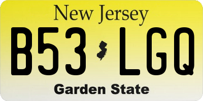 NJ license plate B53LGQ