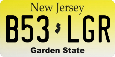 NJ license plate B53LGR