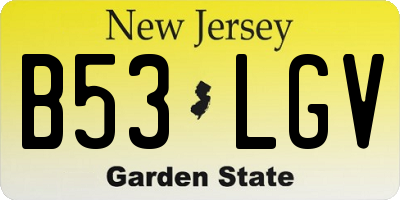 NJ license plate B53LGV