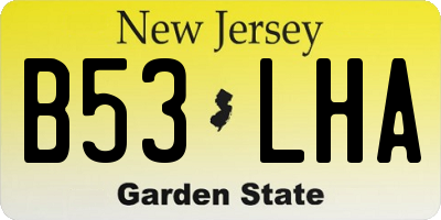 NJ license plate B53LHA