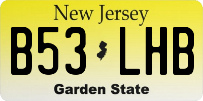 NJ license plate B53LHB