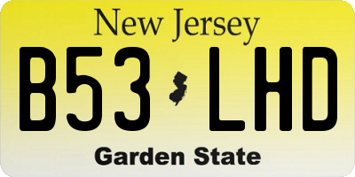 NJ license plate B53LHD