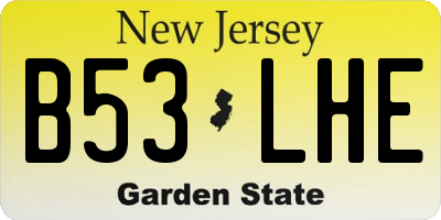 NJ license plate B53LHE