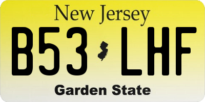 NJ license plate B53LHF