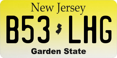NJ license plate B53LHG
