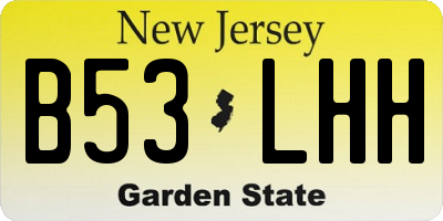 NJ license plate B53LHH