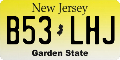 NJ license plate B53LHJ